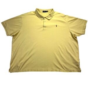 Polo Ralph Lauren Polo Shirt Mens 6XB Yellow Preppy Big & Tall Cotton 6TG